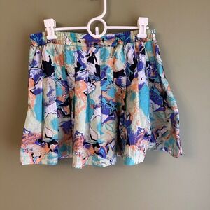 Wilson VTG Abstract Print Skirt Retro‎ Elastic Waist Casual Pleated Sz M 80s 90s